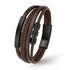 personalisiertes braun lederarmband herren mit gravur uniqal shape bracelet